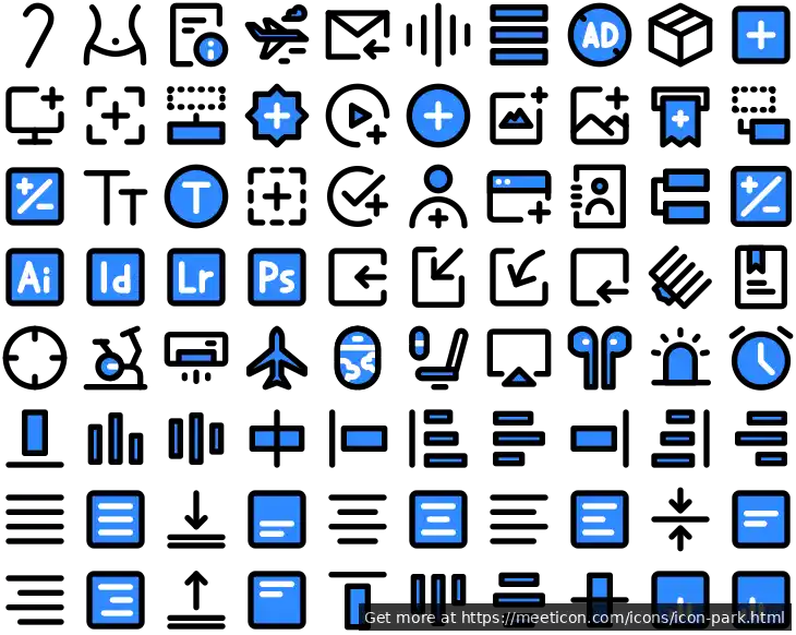 Icon set named 'IconPark' featuring sample icons such as a-cane, abdominal, and abnormal