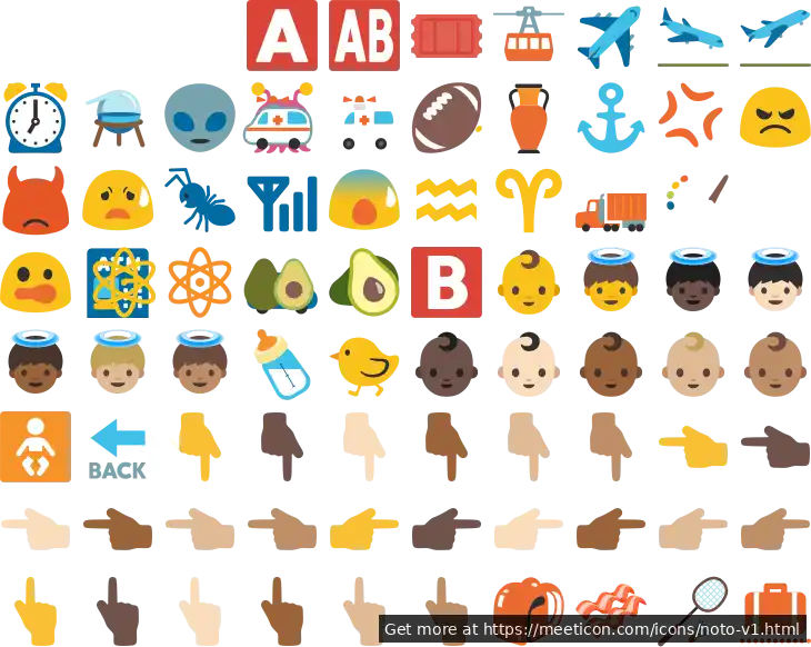 Icon set named 'Noto Emoji (v1)' featuring sample icons such as 1st-place-medal, 2nd-place-medal, and 3rd-place-medal